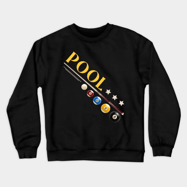 Pool Billiards Crewneck Sweatshirt by Quotes NK Tees